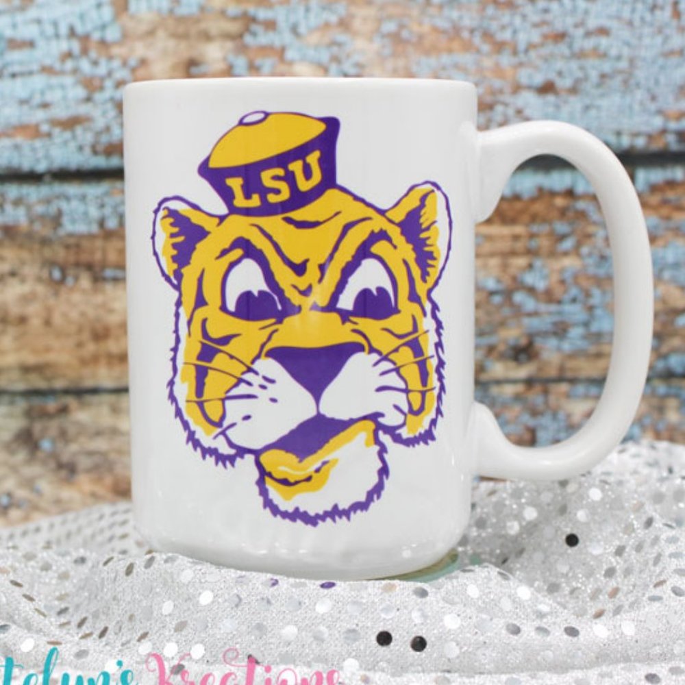 NEW LSU Tiger Mascot Mug - 15oz Ceramic Coffee Mug RTS